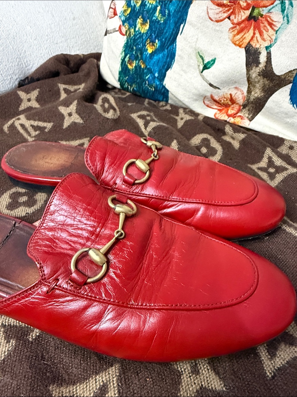 GUCCI WOMEN'S LOAFERS PRINCETOWN RED - Picture 9 of 12